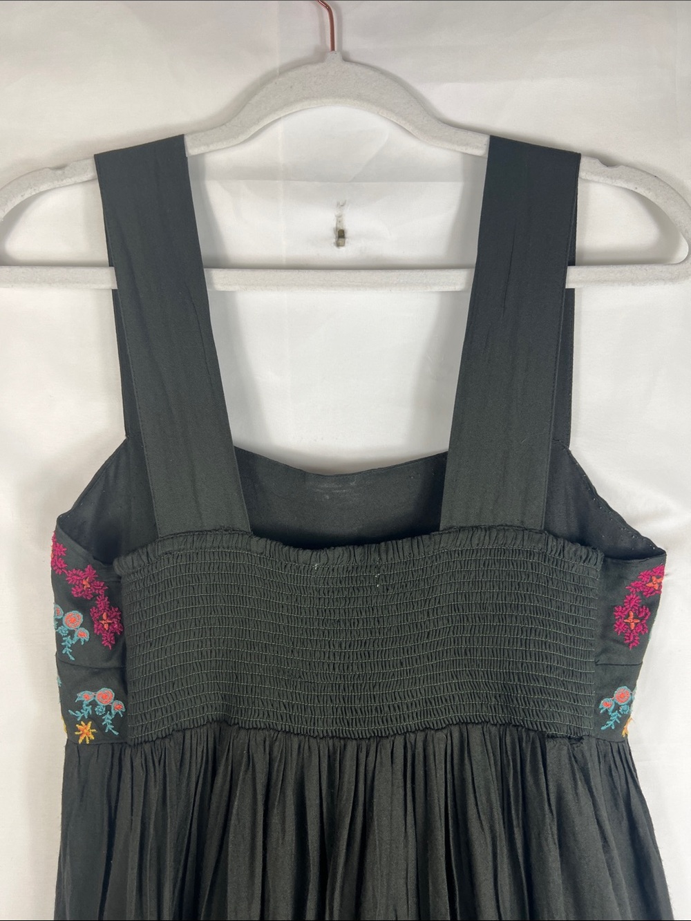 Natural Life Sz M Tricia Embroidered Maxi Sleeveless Dark Olive/Gray Boho - Picture 5 of 10